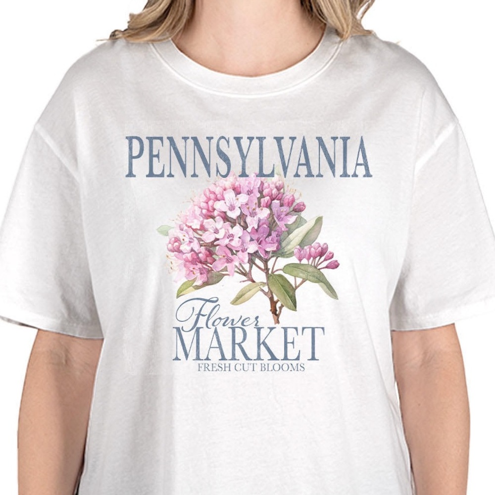 State of Mine Women's State Tee White Floral Graphic Tee Size XL New